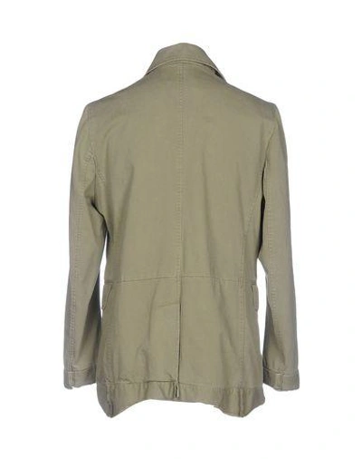 Shop Maison Margiela Double Breasted Pea Coat In Military Green