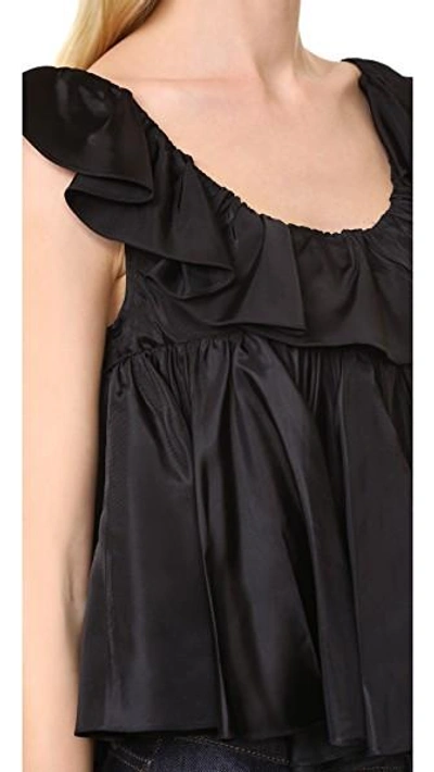 Shop Tome Two Tiered Ruffle Top In Black