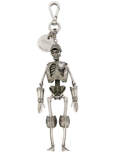 Shop Alexander Mcqueen Skeleton Keyring In Metallic