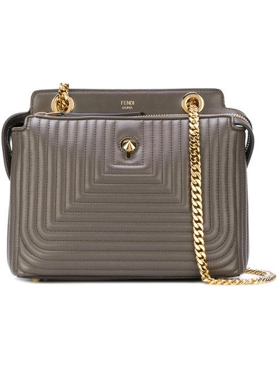 Shop Fendi Dotcom Click Shoulder Bag In Brown