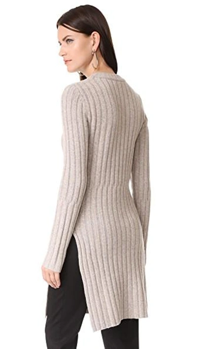 Shop Joseph Rib Tunic Sweater In Beige Chine