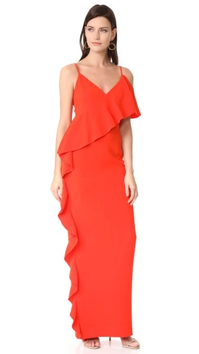 Rachel Zoe Moore Gown In Dark Coral