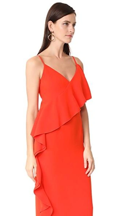 Shop Rachel Zoe Moore Gown In Dark Coral