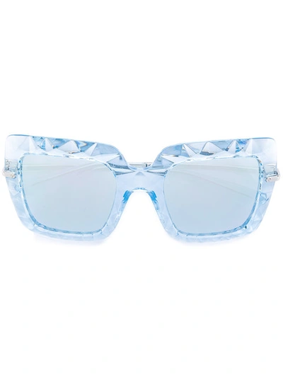 Dolce & Gabbana 几何方框太阳眼镜 In Blue