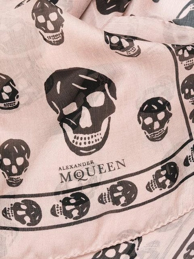 Shop Alexander Mcqueen Skull Embroidered Scarf