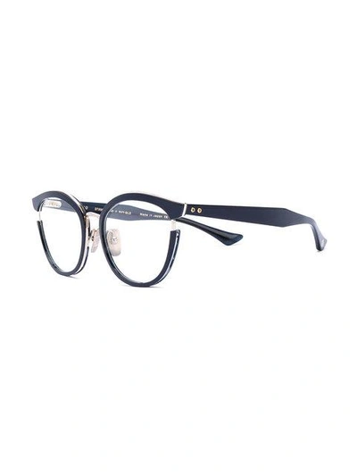Shop Dita Eyewear Mikro Butterfly Frame Glasses In Blue