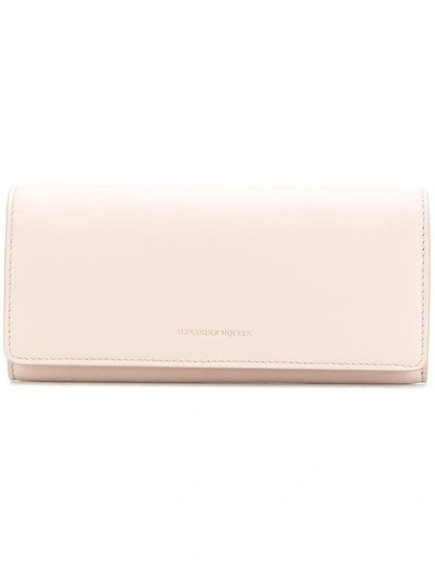Shop Alexander Mcqueen Slim Flap Wallet - Pink & Purple