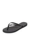 Havaianas Slim Crystal Glamour Flip Flops In Black