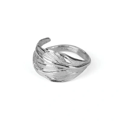 Shop Chupi I Can Fly Tiny Swan Feather Ring In Silver