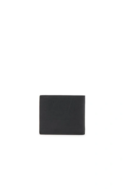 Shop Gucci Croc Embossed Billfold Wallet In Black