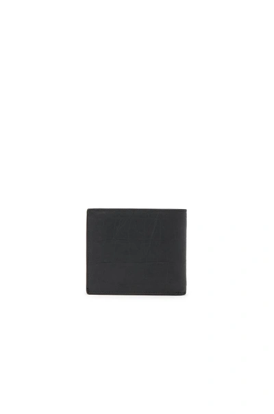 Gucci Croc Embossed Billfold Wallet In Black