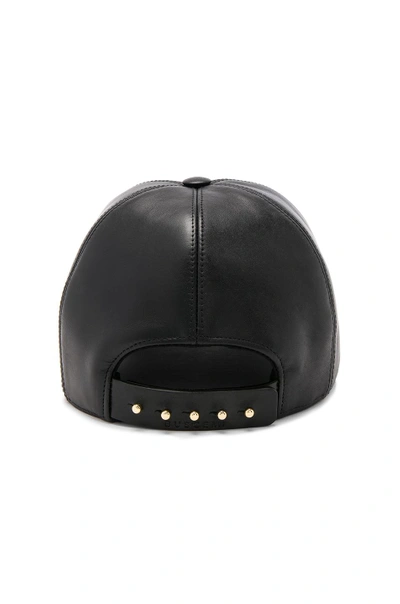 Shop Buscemi Leather Baseball Cap In Black