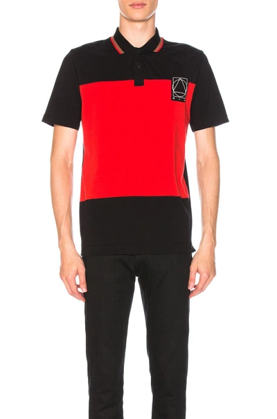 Shop Mcq By Alexander Mcqueen Colour Block Polo 02 In Dark Black & Brilliant Red