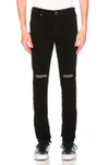 Rta Knee Embroidered Jeans In Black