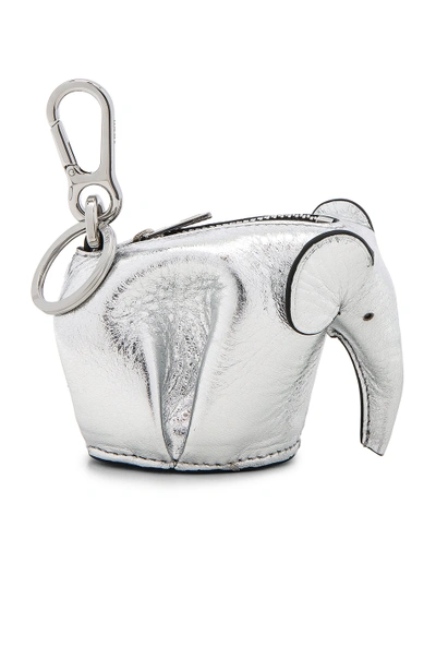 Shop Loewe Elephant Charm In Metallics. In Silver