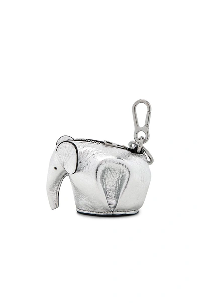 Shop Loewe Elephant Charm In Metallics. In Silver
