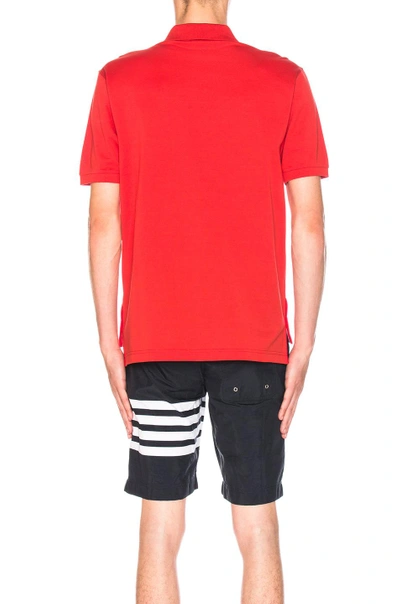Shop Thom Browne Short Sleeve Polo Shirt In Red