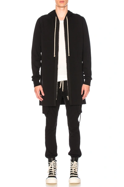 Shop Rick Owens Drawstring Hoodie In Black