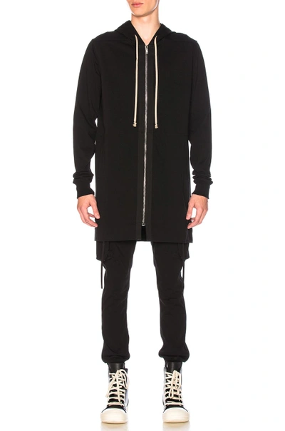 Shop Rick Owens Drawstring Hoodie In Black