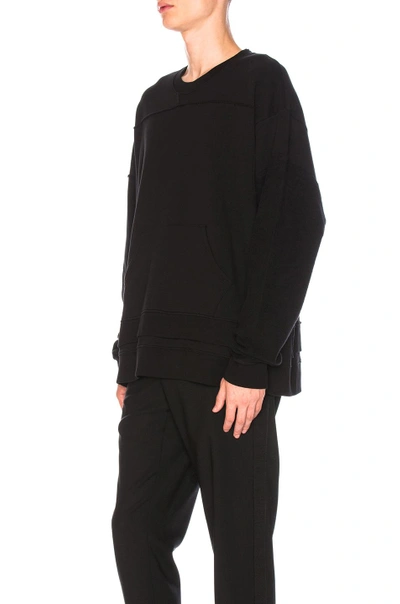 Shop Maison Margiela Cotton Crew Neck Sweatshirt In Black