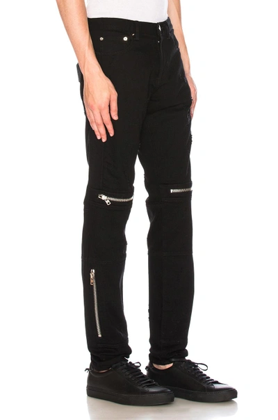 Shop Givenchy Distressed Biker Jeans In Black