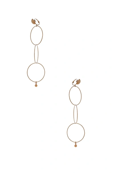 Shop Stella Mccartney Brass Drop Earrings In Old Rose Gold