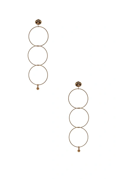 Shop Stella Mccartney Brass Drop Earrings In Old Rose Gold