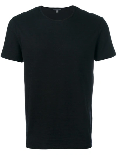 John Varvatos Slub Slim Fit Pima Cotton T-shirt In Black