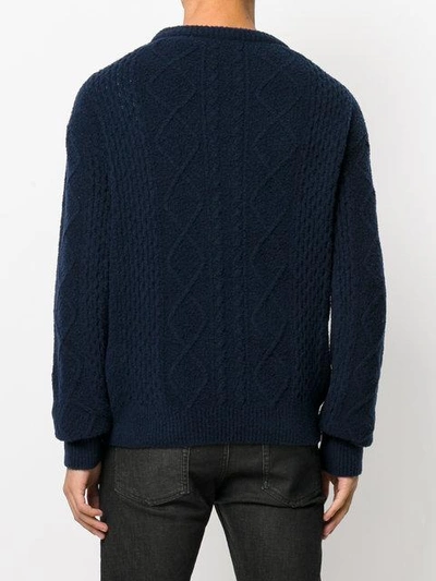 Shop Saint Laurent Knitted Jumper - Blue