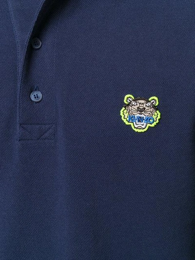 Shop Kenzo Tiger Polo Shirt In Blue