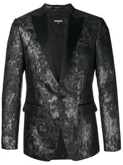 Dsquared2 Slim-fit Camouflage Jacket In Black Grey
