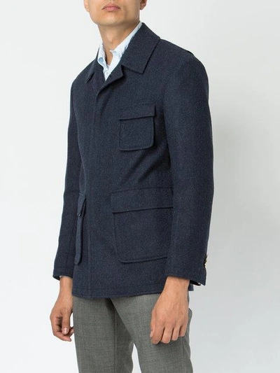 Shop Thom Browne Classic Fitted Coat