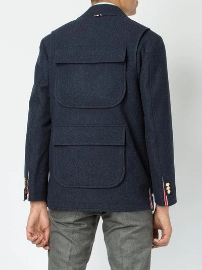 Shop Thom Browne Classic Fitted Coat