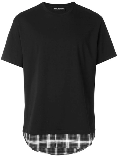Neil Barrett Cotton Jersey T-shirt W/ Shirt Detail In Black