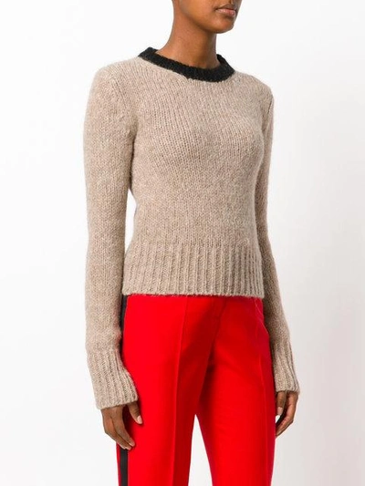 Shop Marni Collar Detail Sweater In Neutrals