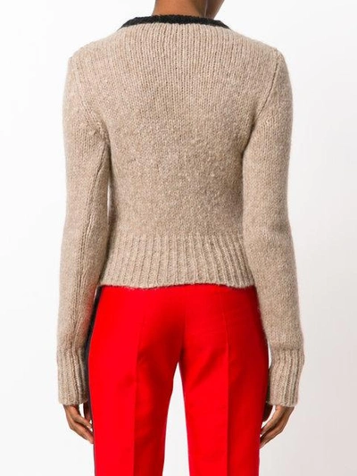 Shop Marni Collar Detail Sweater In Neutrals