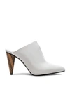 ACNE STUDIOS LEATHER DEMY MULES IN WHITE, ANIMAL PRINT.,1EC173
