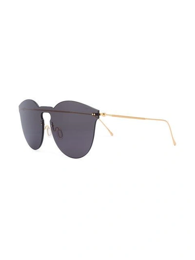 Shop Illesteva Black Leonard Mask Sunglasses In Grey