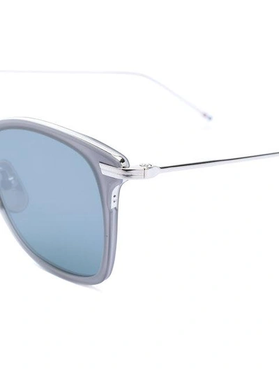 Shop Thom Browne Butterfly Frame Sunglasses In Metallic
