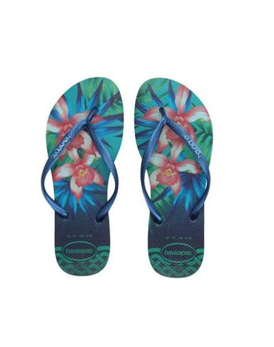 Havaianas Toe Strap Sandals In Slate Blue