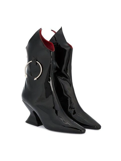 Shop Dorateymur Black Patent Leather Barbarella 80 Boots