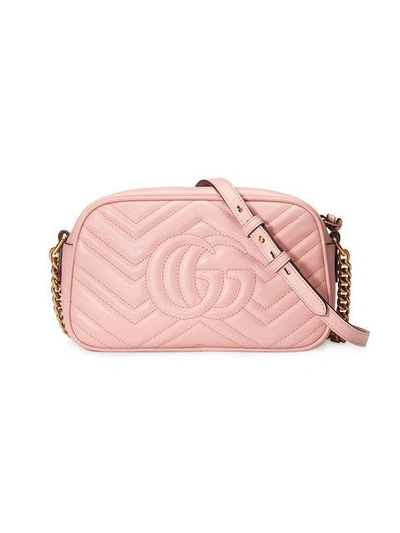 Shop Gucci Gg Marmont Matelassé Shoulder Bag - Pink