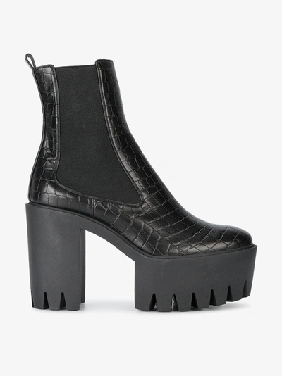 Shop Stella Mccartney Black Monster 120 Platform Ankle Boots