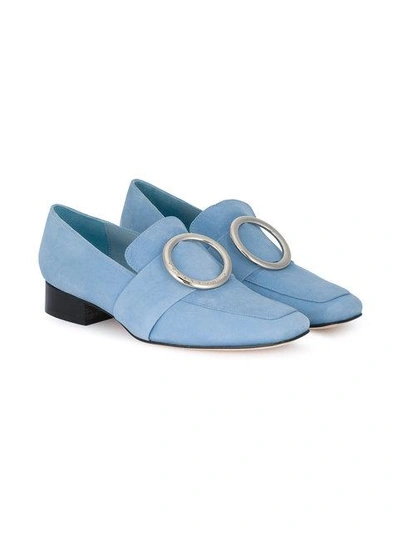 Shop Dorateymur Baby Blue Suede Harput Loafers