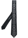 ALEXANDER MCQUEEN embroidered tie,人造－>铜胺纤维44%