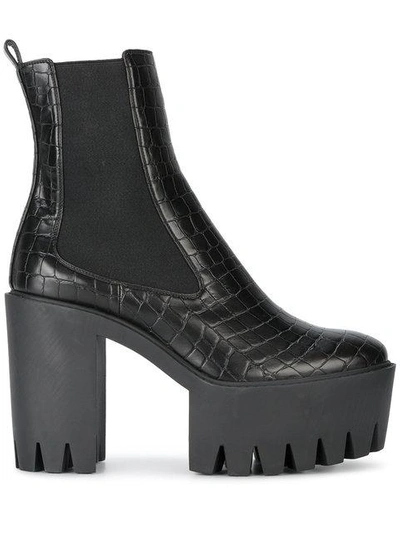 Shop Stella Mccartney Black Monster 120 Platform Ankle Boots