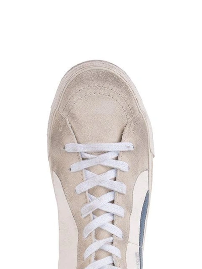 Shop Golden Goose Deluxe Brand White Blue Slide Hi Top Sneakers - Neutrals
