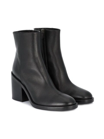 Shop Ann Demeulemeester Black Leather 90 Ankle Boots