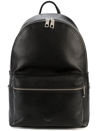 Dolce & Gabbana Logo Plaque Backpack In Black