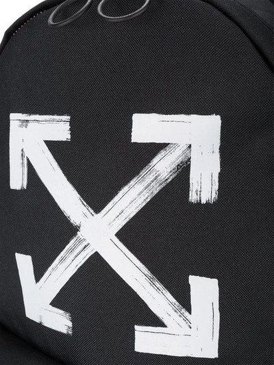 Shop Off-white Logo Print Brushed Backpack